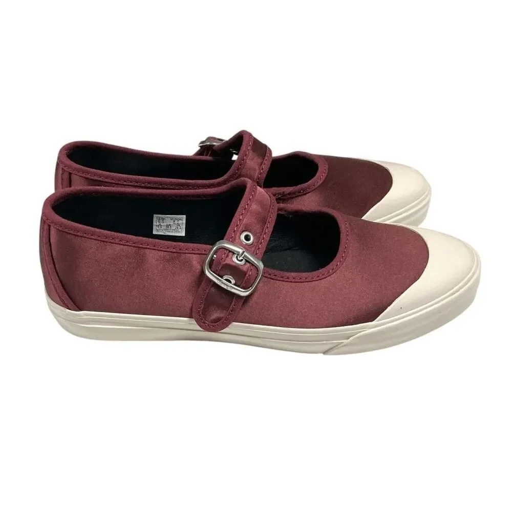 Vans Mary Jane Shoes Womens 8 Brown Satin Premium Low Pro LX Sneakers NEW